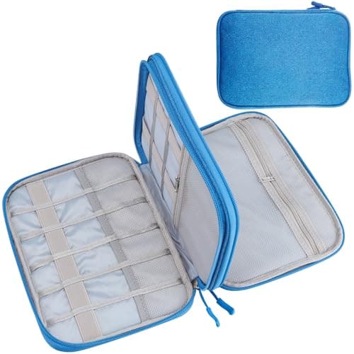 Teskyer Travel Cable Organiser Bag, Travel Essential, Sky Blue