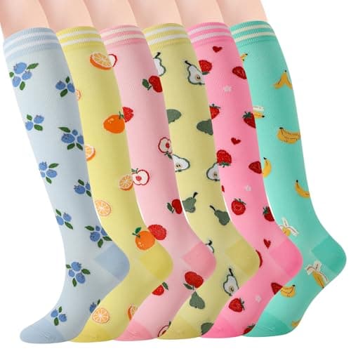 Zuimei 6 Pairs 20-30 mmhg Compression Socks for Women Men