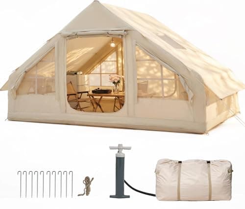 Aoxun Inflatable Tent, 2-4 Person Air Tent with Manual Hand Pump