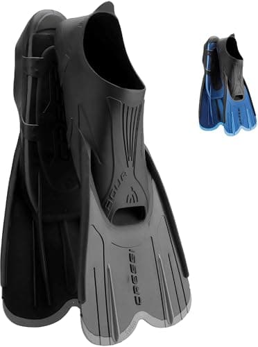 CRESSI Agua Short Fins Black 7/8 (41/42 EU) - Self Adjusting Short Fins for Diving, Apnea, Snorkeling and Swimming, Black, 7/8 (41/42 EU)
