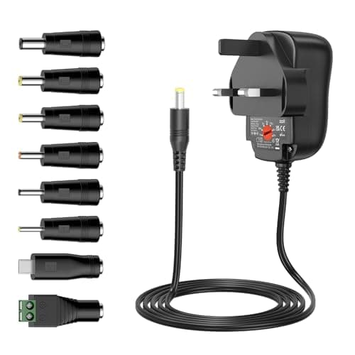 Zolt 12W Universal Power Adapter 3V 4.5V 5V 6V 7.5V 9V 12V with 8 Tips