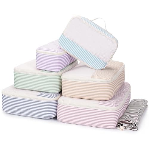 Narwey 7 Set Packing Cubes for Suitcases, Travel Organiser Bags for Luggage