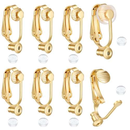 Shimmeroo 8PCS Clip On Earring Converter for Women - Gold