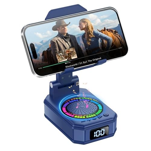 Gifts for Men Women, 4-in-1 Design Phone Stand with Bluetooth Speaker,Blue