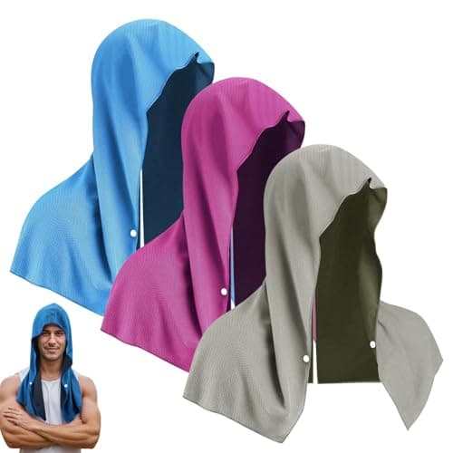 Cooling Hoodie Towel, 3 Pcs Microfiber Towel Wrap Neck Towel 60 × 30 cm
