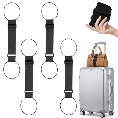 4 Pack Adjustable Elastic Luggage Straps for Suitcases