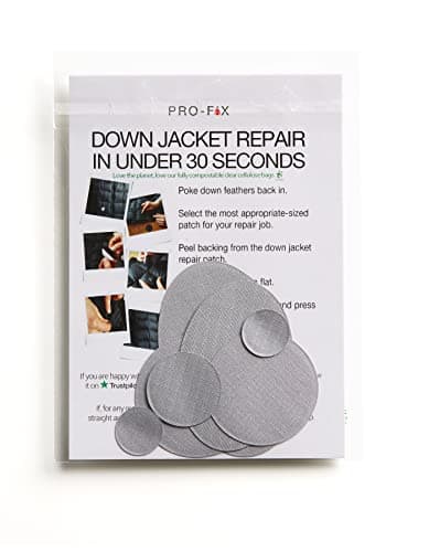 DJR PRO-FIX Ripstop Repair Patch Kit – Waterproof, Tear-Resistant, Pre-Cut Self-Adhesive Patches for Tents, Jackets, Sleeping Bags, Awnings, Backpacks, Beach Gear, Camping & Festivals - Silver