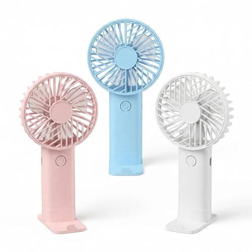 3 Pack Mini Handheld Fan USB Rechargeable Portable Fans with 3 Speeds Detachable Cover Lightweight Pocket-Size Cooling Desk Fan for Travel Makeup Summer for Kids Family School Office Outdoor Camping
