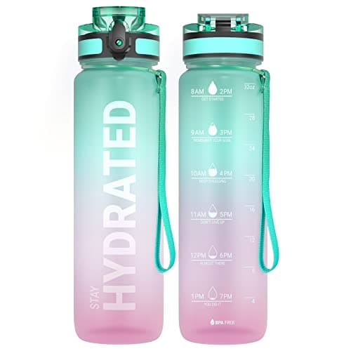 Sahara Sailor Water Bottle 1L, Leakproof Tritan Bottle with Time Marker