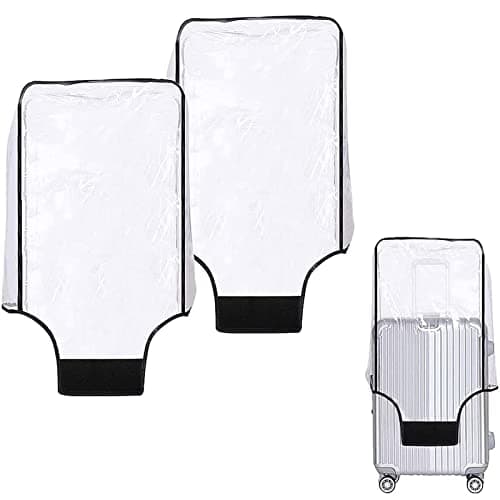 boogift 2 pcs Clear PVC Suitcase Cover Clear Waterproof Scratchproof PVC Suitcase Luggage Cover Protector Cover Travel Luggage Trolley Case Cover (26)