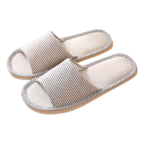 Open Toe Spa Slippers For Women, Ladies Memory Foam Breathable Sliders Portable Travel Slippers Soft Bedroom Hotel Reusable Anti-Slip Indoor House Slipper Soles for Guests Travel Home Hotel Use