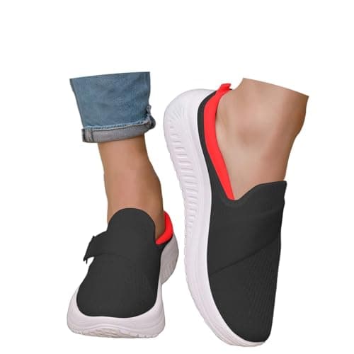 Breathable Mesh Slip On Slippers for Men and Women, Quick-Dry Casual Sandals with Flexible Sole for Indoor, Outdoor, Beach, and Travel Use (Red, 7)