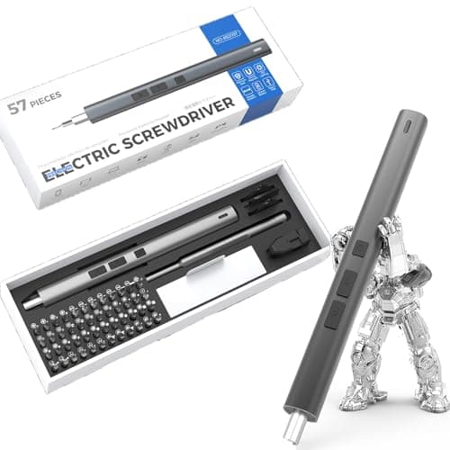 aiworth Mini Electric Screwdriver - 57 in 1 Precision Cordless Rechargeable Screwdriver with S2 Bits Small Repair Tool Kit for Mobile Phone, PC, MacBook, Watch, Camera, Laptop