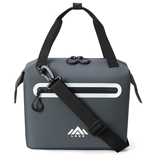 Lekesky Cool Bag 12L Waterproof Leakproof Insulated Cooler Bag, Thermal Lunch Bag with Built-in Steel Frame, Portable Cooler Lunch Bag with Adjustable Shoulder Strap for Work, Picnic, Beach, Camping