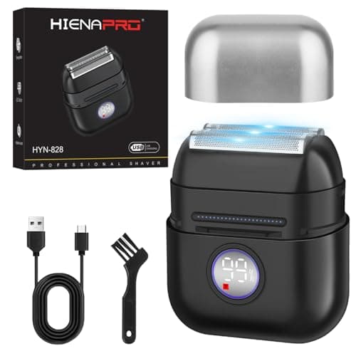 HIENA PRO Electric Foil Shaver for Men, New Upgraded 3 Floating Blades Mini Razor with LED Display, USB-C Rechargeable 100 Min Usage, IPX7 Waterproof Wet/Dry Travel Beard Shaver for Face Shaving