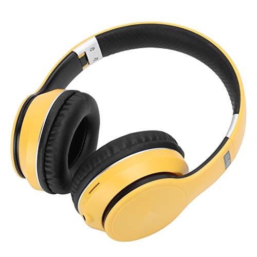 Kelawoly Wireless Bluetooth Headset, Foldable with FM Radio (Yellow)