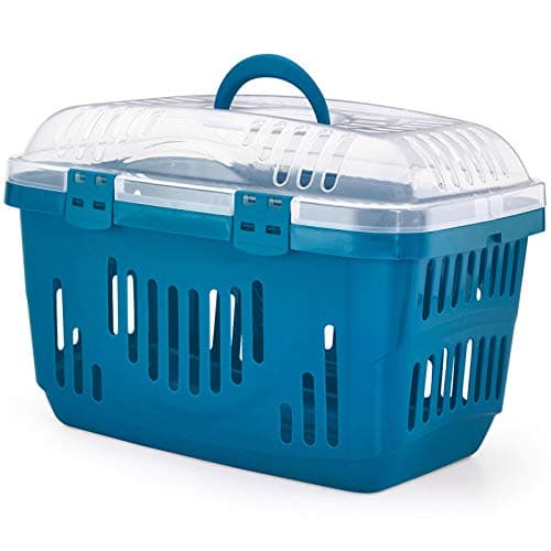 CAT CENTRE Blue Pet Carrier, Top Entry, Dog Cat Puppy, Travel Kennel