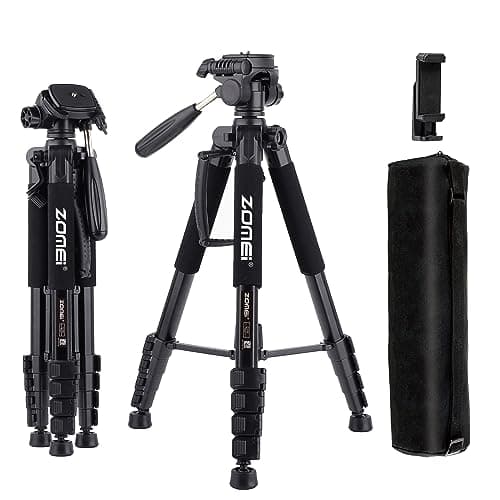 ZOMEI 188cm/74" Aluminum Extra-high Lightweight Travel Camera Tripod Black