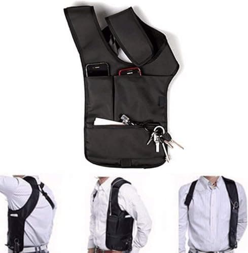 Huianpen Hidden Security Bag,Concealed underarm shoulder bag Backpack for Phone/Money/Passport,Anti-Theft Hidden Travel Wallet Backpack Passport Holders(one size)