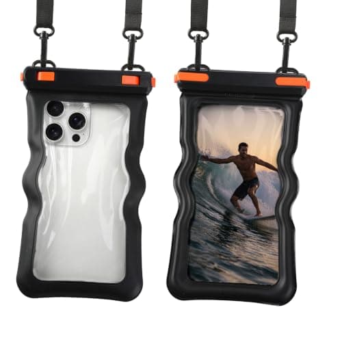 Pinmxaex IPX8 Floating Waterproof Phone Pouch, 2 Pack Black