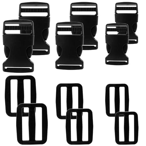 Side Release Buckles 12 Pack, Backpack Strap Replacement Clips 20 25 32mm