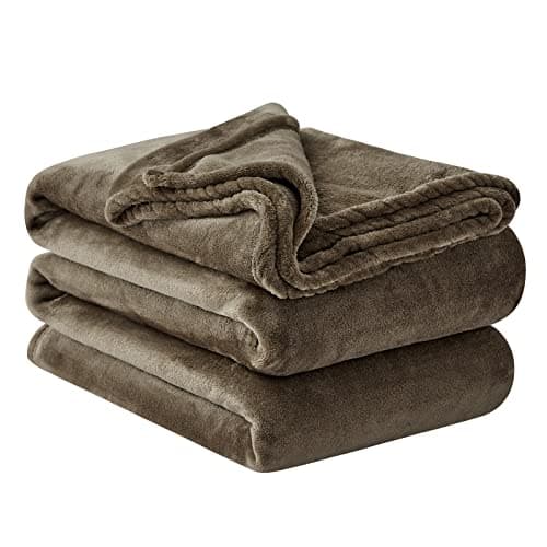 Aisbo Brown Throws Blanket - Throws for sofas Fluffy Large Blanket Fleece, Warm Soft Flannel Blanket for Couch, 220x240cm
