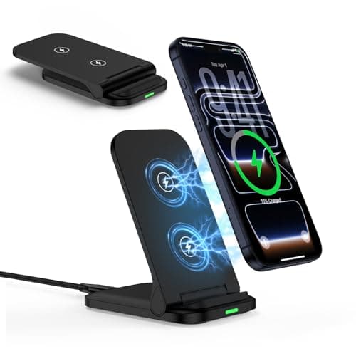 15W Foldable Wireless Charger Samsung,Fast Wireless Phone Charger Stand for Samsung Galaxy S26 Ultra S25 S24 S23 S22 S21,Google Pixel 10 Pro 10 9 9a 8 7,Wireless Charging Station for iPhone 17 16