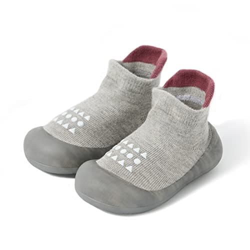 Bearbay Baby Walking Sock Shoes Infant Non-Slip Breathable Slippers with Soft Rubber Sole Baby Boys Girls Sneakers,22