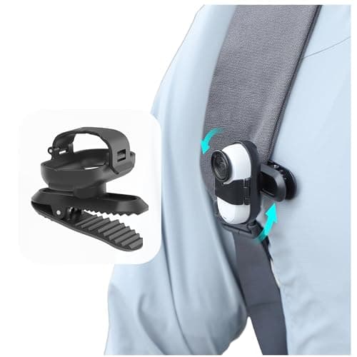 CERFFOOL 360° Rotation Backpack Holder for Insta360 GO 3S GO 3 Shoulder Strap Holder Spring Clip Anti-Shake Anti-Fall Action Camera Accessories