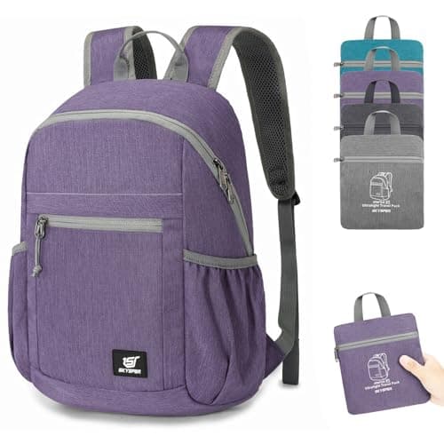 SKYSPER Small Anti Theft Hiking Backpack for Ladies Men, 20L RFID Packable Travel Daypack for Europe Trips Daily Commute, Lightweight Foldable Rucksack for Walking Daytrip Airport