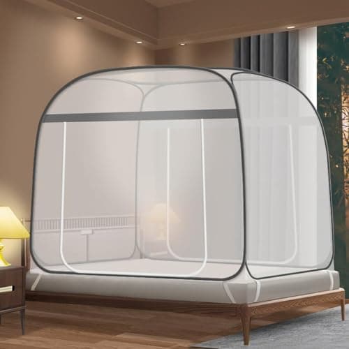 Pop Up Mosquito Net for Bed with Net Bottom, Suit for Double Bed