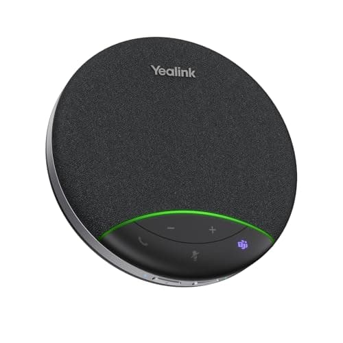 Yealink SP92 Office Conference Speaker and Microphone, Portable Bluetooth Speaker with USB, AI Noise Cancelling Mic, 20H Call Time, Conference Microphone for Small Wireless Meeting Room