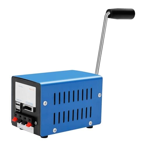 Hand Crank Generator 20W, Portable Emergency Manual Power Station, Blue