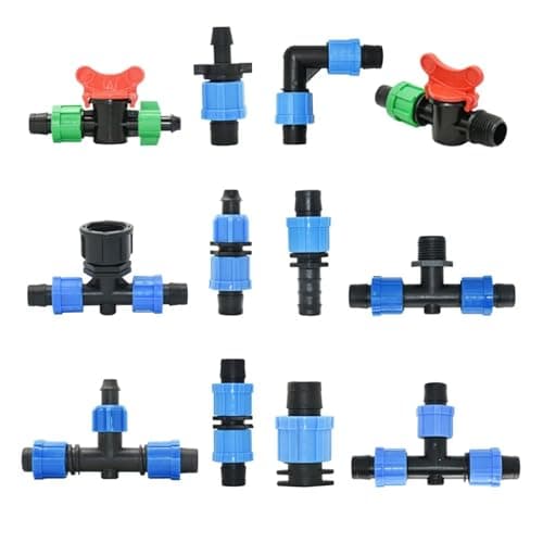 WENYOG Drip Irrigation Faucet Adapters 16mm Micro Irrigation Drip Tape Connectors Tee Repair Elbow End Plug Tap Fittings(Burgundy)