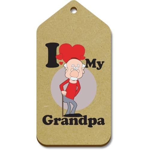 Azeeda 10 x 'I Love My Grandpa' MDF Gift Tags - L (TG00152125)