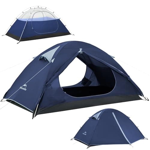 Naturehike Bleik Camping Tent, Lightweight Backpacking Tents Waterproof Double Layer for Outdoor Hiking Trekking (2 Man-Blue-No Canopy)