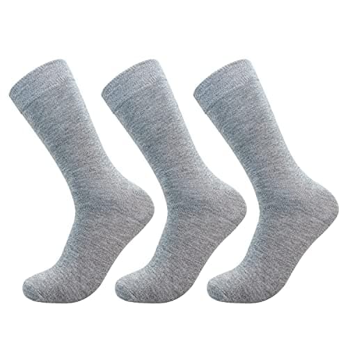 Jasmine Silk 3 Pairs Supersoft Mens 100% Bamboo Socks Thermal Sock 6.5-11 (Grey)