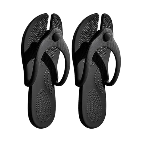 Bronvaulta Foldable Slippers, Water Friendly Design, Lightweight, Black M