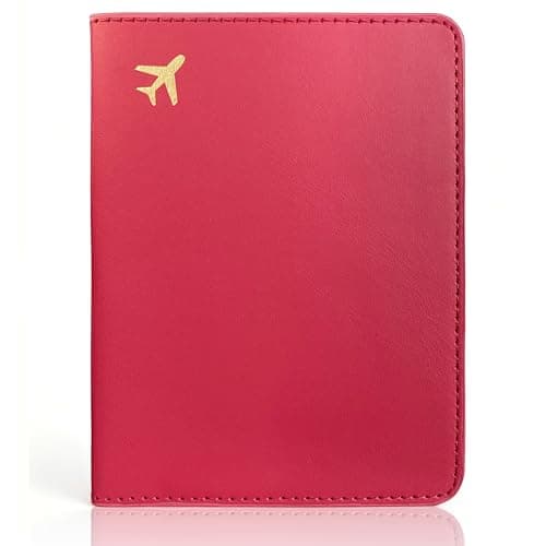 toTravelGear Passport Holder for Travel Essentials,RFID Blocking Passport Cover Case for Travel Accessories,Travel Wallet for Women Men, Wine Red, 5.5 x 4 inches, Compact, Minimalist