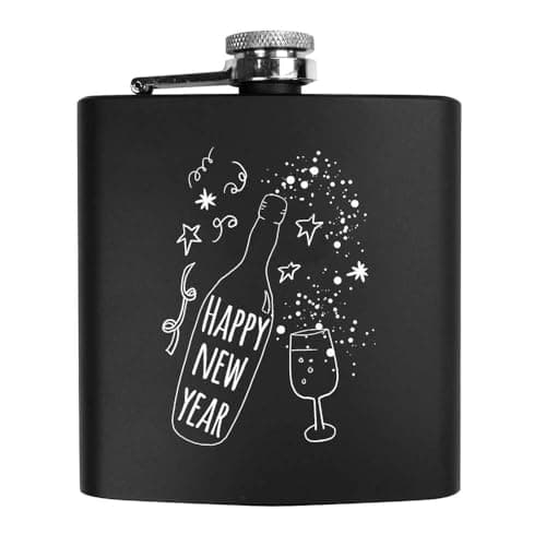 Azeeda 'Happy New Year' Pocket Hip Flask - 6oz (HP00035445)