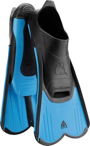 Cressi Light Fins Short Swimming Fins - Agile Training Flippers for Muscle Conditioning - Lightweight Travel Flippers - Compact Snorkel Blade - Blue - 39/40 (5.5/6.5)