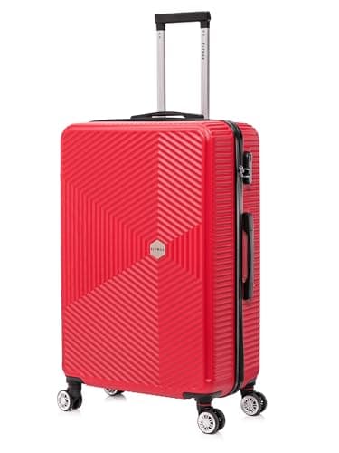 FLYMAX 29" Large Suitcases on 4 Wheels Lightweight Hard Shell Luggage Durable Check in Hold Luggage Built-in 3 Digit Combination Red 106L