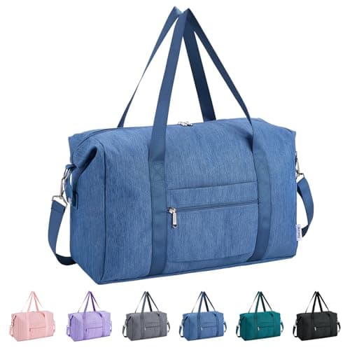 Narwey for Ryanair Cabin Bags 40X30X20 Underseat New Ryanair Small Foldable Travel Duffel Hospital Weekend Bag for Women Ryan Air Carry on Luggage Holdall Tote for Men 20L (Navy Blue)