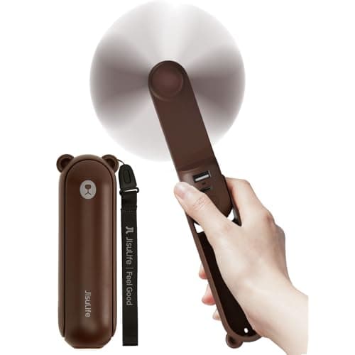 JISULIFE Handheld Fan 8 Plus: 40H Cooling & 4500mAh PowerBank & Flashlight