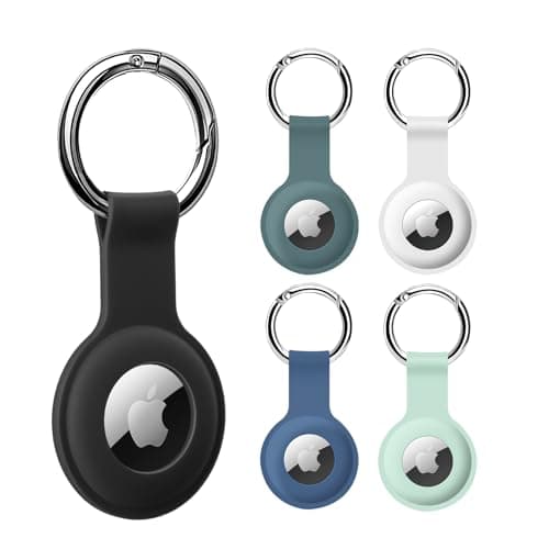 COLORCORAL AirTag Holder Case- 5-Pack Silicone Case for AirTag Keyring 2&1