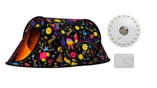 GLOW UP BUNDLE OFFER. 2 PERSON POP UP FESTIVAL TENT AND FESTII FINDER LED REMOTE CONTROL CAMPING LIGHT.
