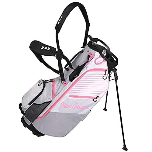 MacGregor Golf Ladies VIP 14 Divider Stand Carry Bag with Full Length Dividers (Grey/White/Pink)