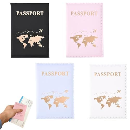 Zpeiran 4 Pack PU Leather Passport Holder,Passport Book Holders Travel Wallet for Passport, Boarding Pass,Credit Cards & Tickets Men & Women
