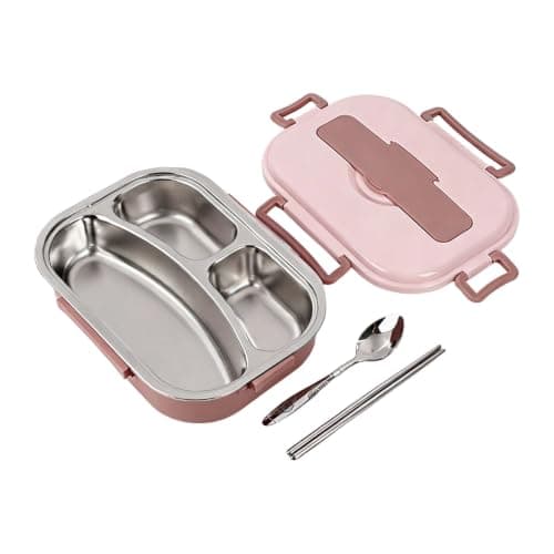 Stainless Steel Lunch Box, Bento Lunch Box Kids, Adult Meal Prep Boxes with Compartments Suitable for School Students and Travel