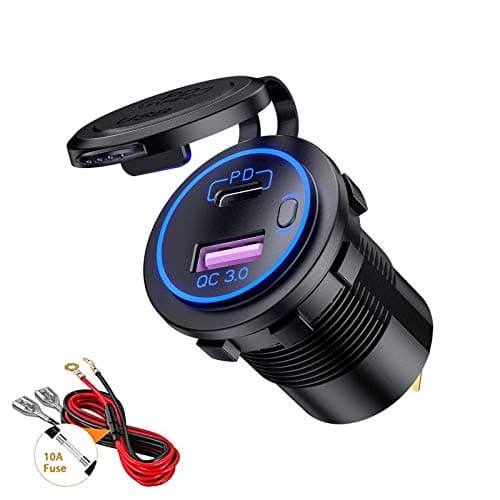 Thlevel USB C Car Charger Socket USB C Charging Socket 12V USB Charger